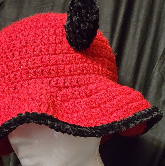 Devilish Crocheted Bucket Hat - Picture 2 of 3